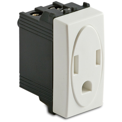 Presa americana 2P+T 15A127V MODO BIANCO