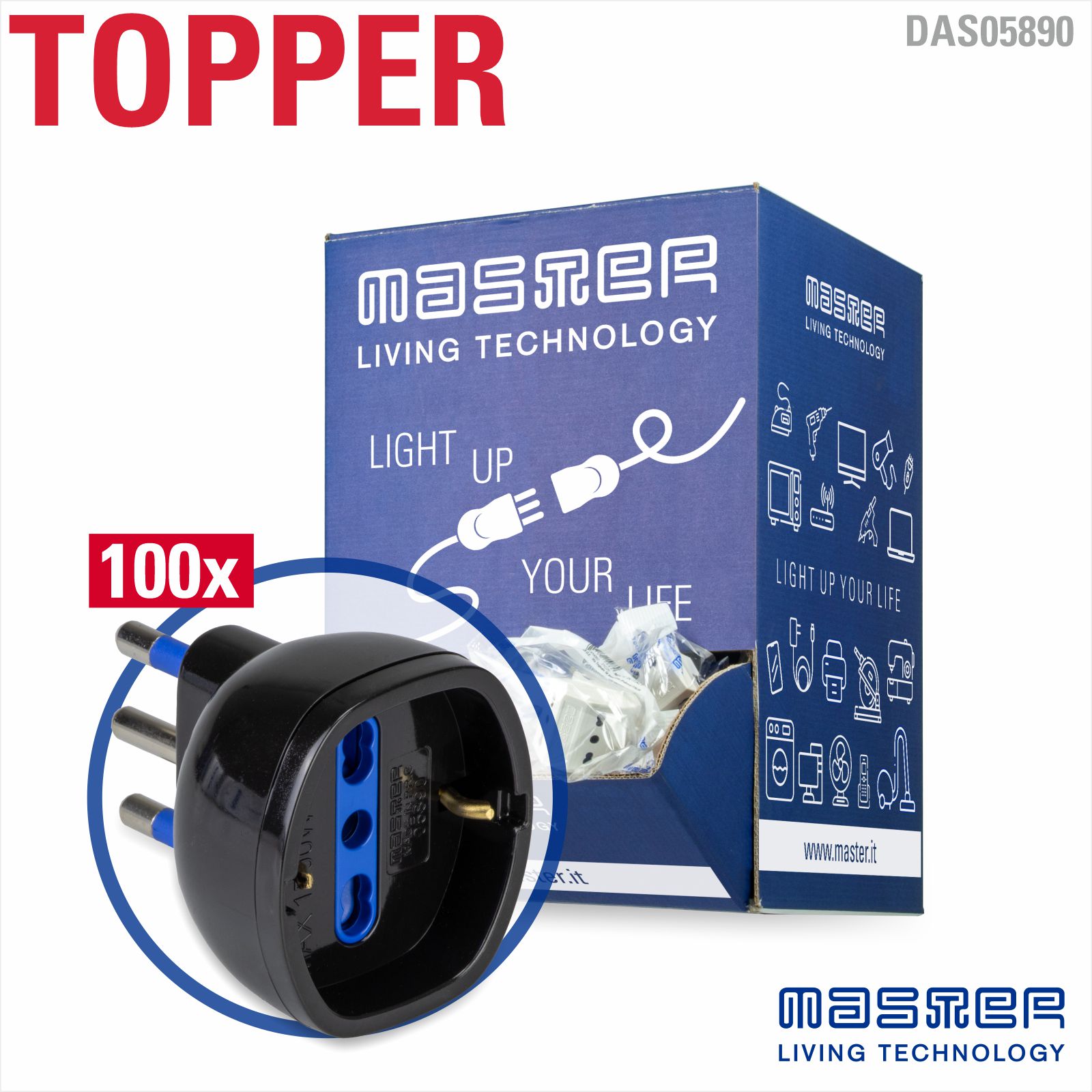 DISP.Adatt.P40 Univers.16A+T Nero Pz.100