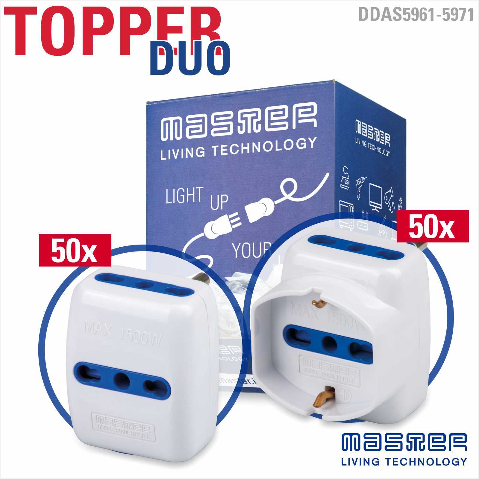 DISP.Adat.Triplo+Trip.Schuko 16A Pz50+50
