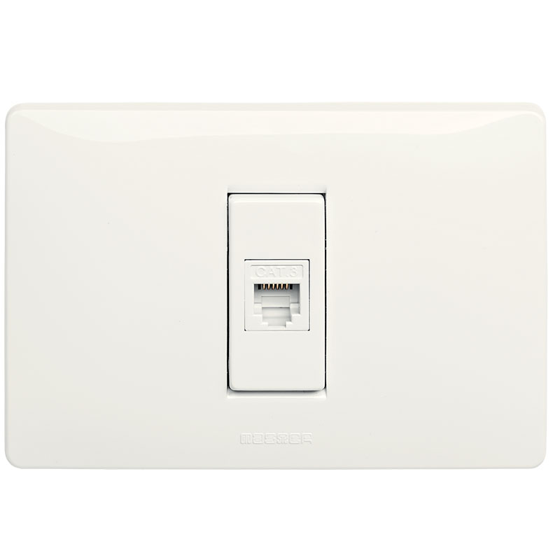 MIX Presa RJ12 1Plug 6-6 c/Placca Bianca