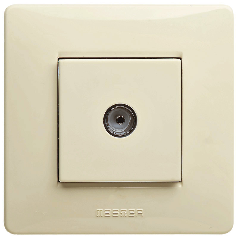 9,5 mm. TV socket outlet, direct  ivory