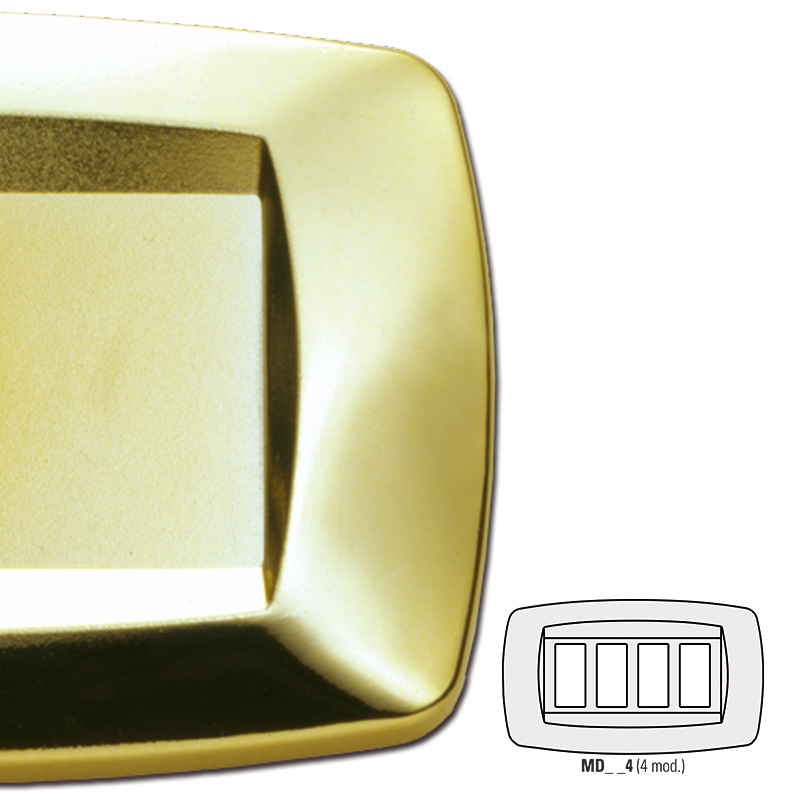 Modì plate, 4 holes, brass