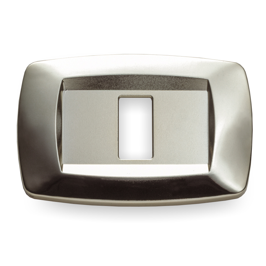 Modì plate, 1 hole, silver