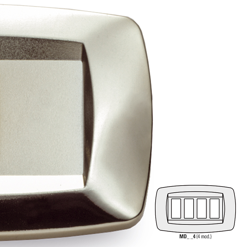 Modì plate, 4 holes, silver