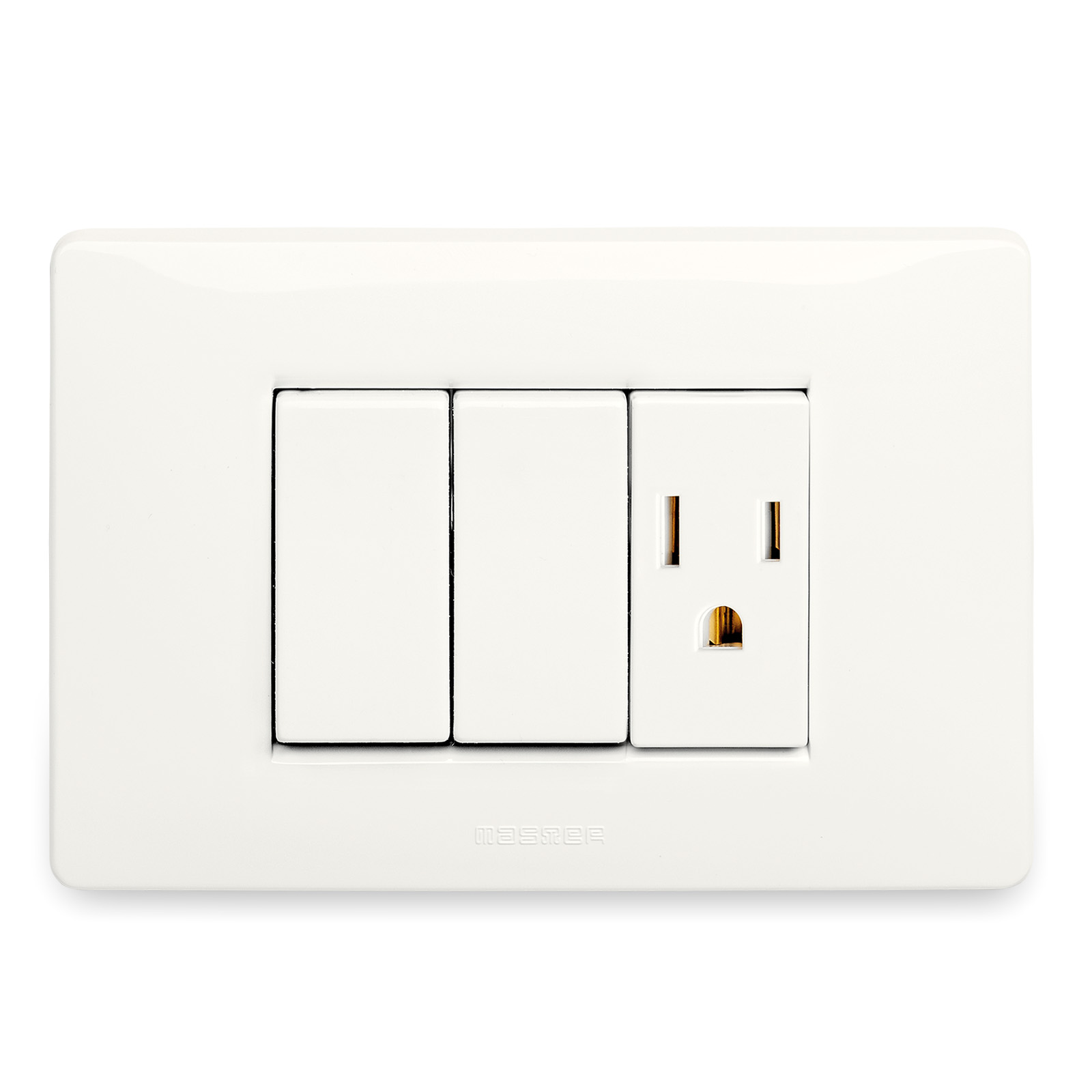 2 interrupteurs 1P 16AX + prise 2P+T 15A