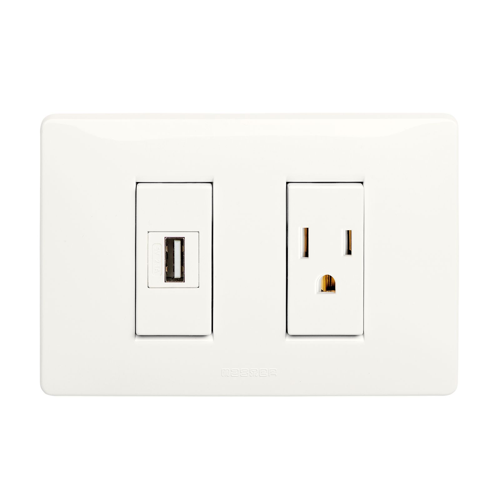 Alim.USB 2.1A+Pr. 2P+T 15A 127V c/Pl.