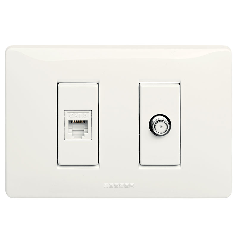 Prise téléphonique RJ11 + prise TV IEC-F