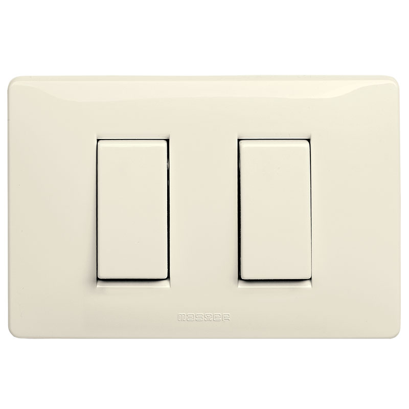 MIX 2 Interruttori 1P 16AX c/Pl. Beige
