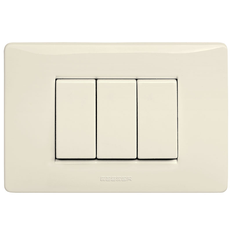 MIX 3 Deviatori 1P 16AX c/Placca Beige