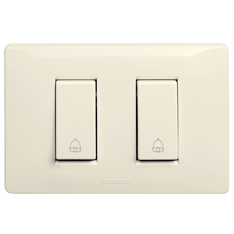 MIX 2 Pulsanti Campanello 16A NO Beige
