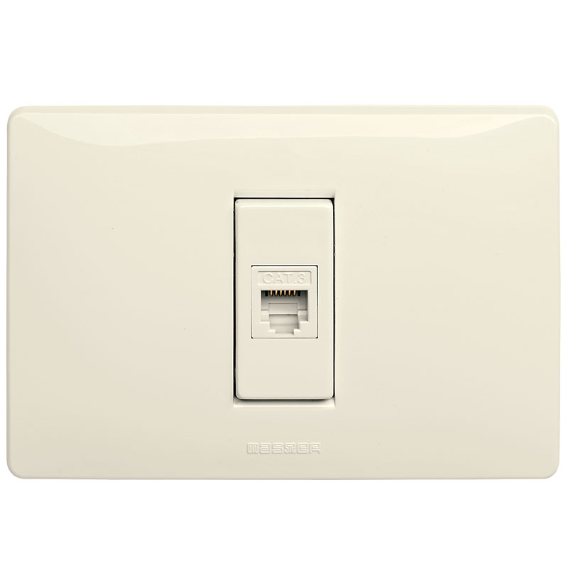 MIX 6P6C RJ12 telephone socket, Ivory