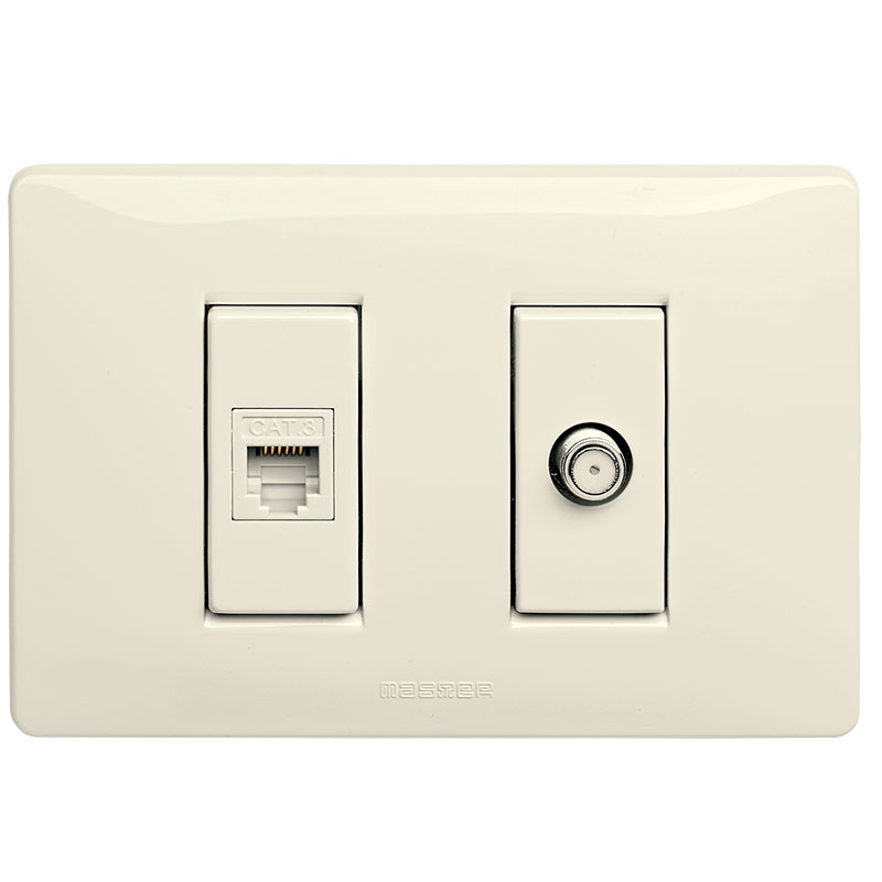 Prise téléphonique RJ11 + Prise TV IEC-F