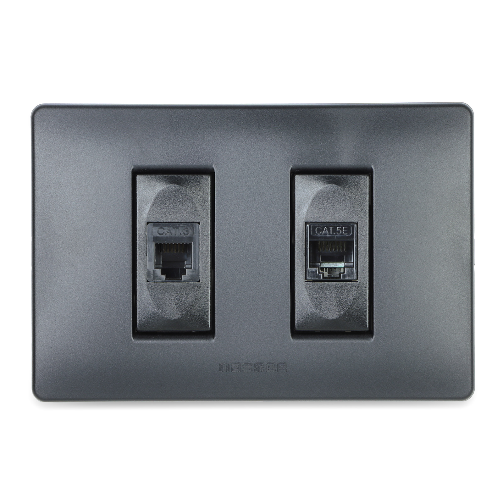 Toma RJ12 6P6C + RJ45 8P8C Negro