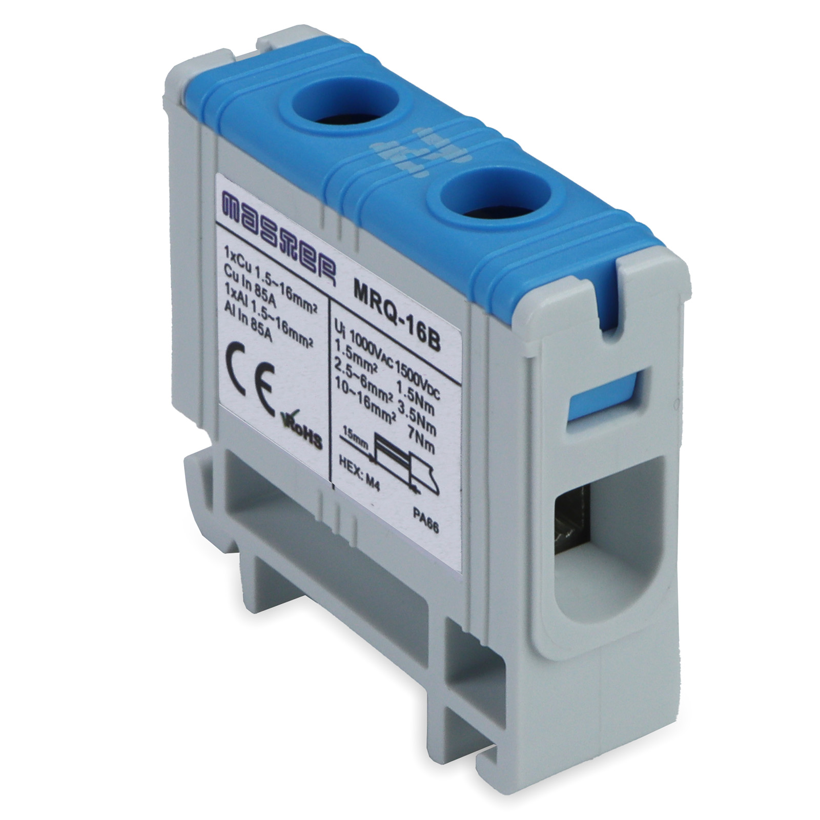 Morsetti Ripartizione 85A 1P. Grigio/Blu