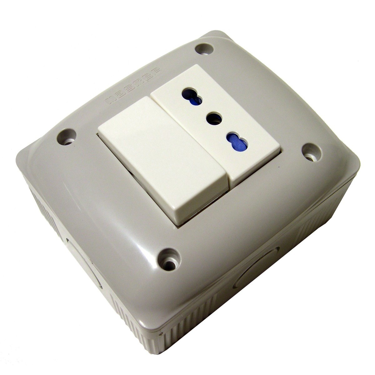 MIXBOX IP40 2m. deviatore + presa bival.