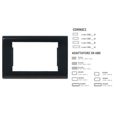 Cornice GIOTTO Nero Lucido 4 posti